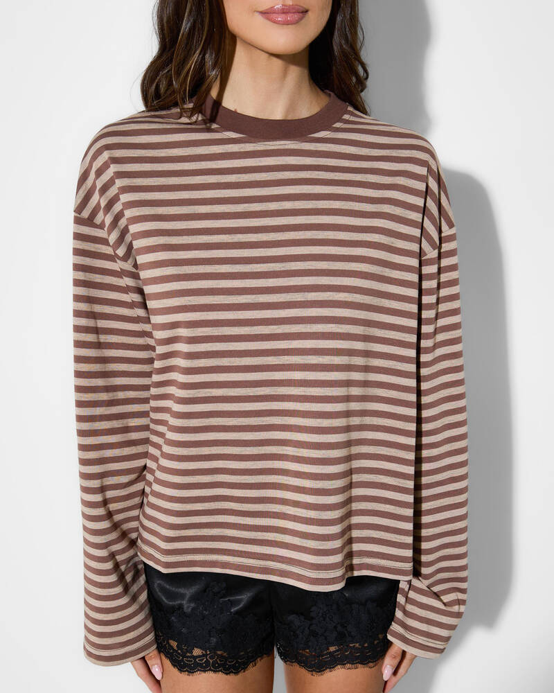 Mooloola Janet Striped Long Sleeve Top for Womens