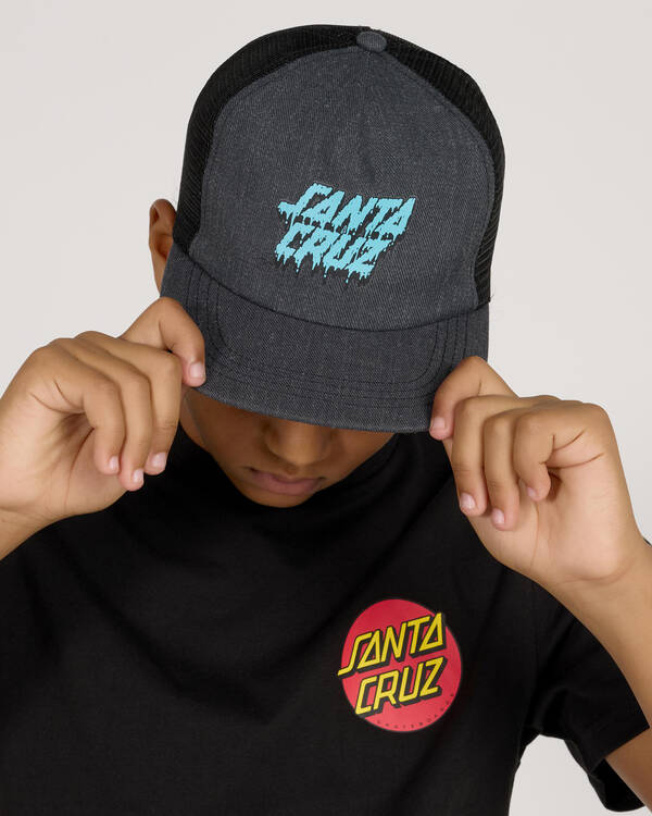 Santa Cruz Boys' Melting Strip Trucker Cap for Mens