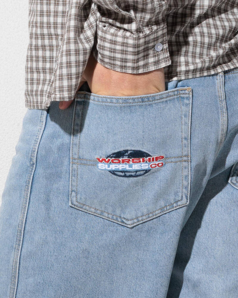 Worship Supplies Globo Big Dawg Jean Shorts for Mens