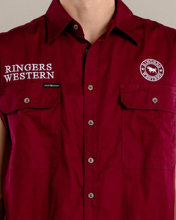Ringers Western Hawkeye Sleeveless Work Shirt for Mens