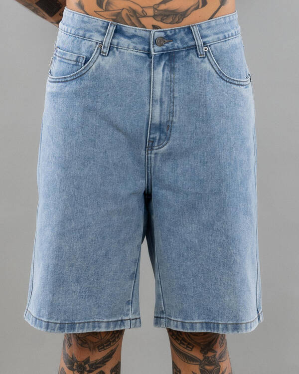 S-Double Embroidered Denim Shorts for Mens
