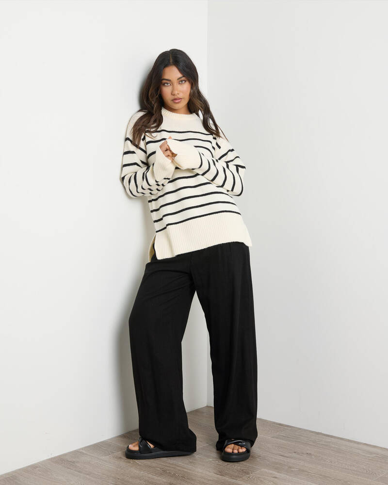 Mooloola Olivia Stripe Crew Neck Knit Jumper for Womens