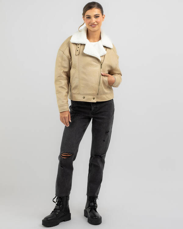 Ava And Ever Frenchy Faux Leather Jacket for Womens