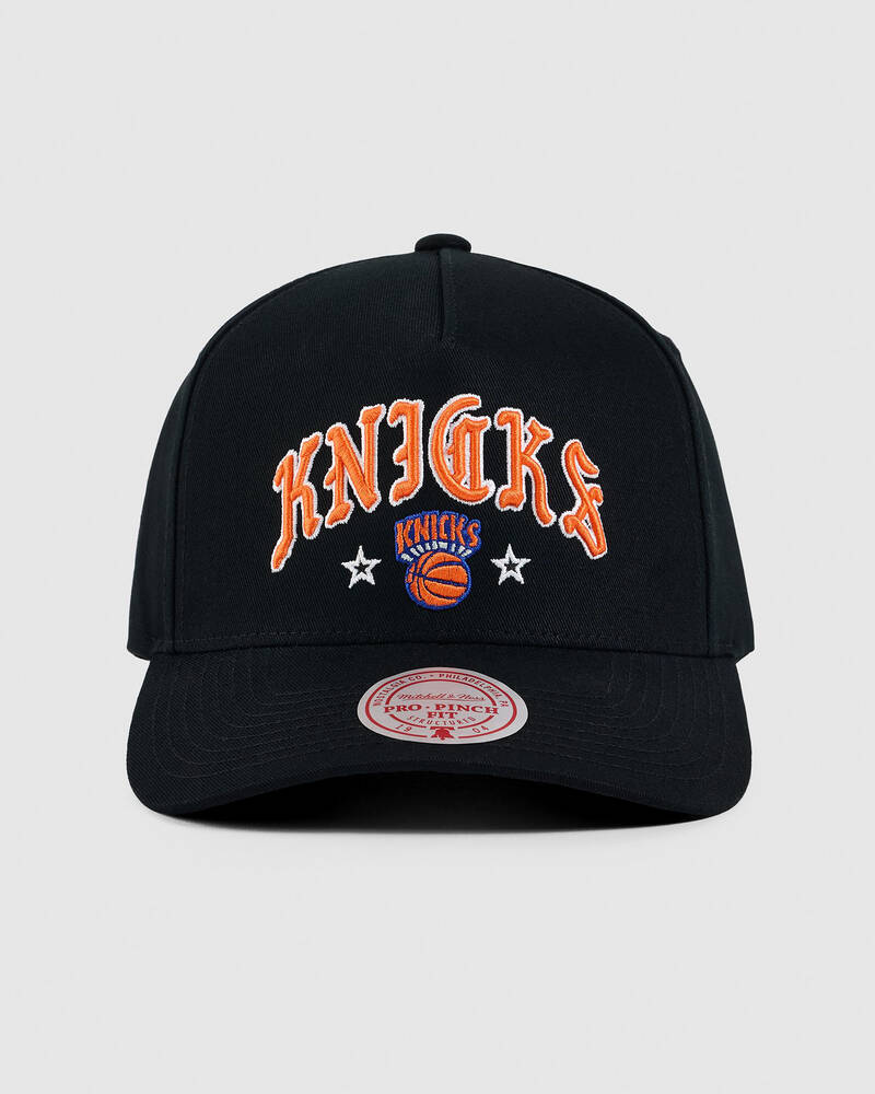 Mitchell & Ness New York Knicks Black Letter Pro Pinch Cap for Mens