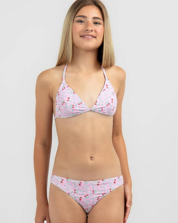 Topanga Girls' Strawberry Fields Triangle Bikini Set for Womens