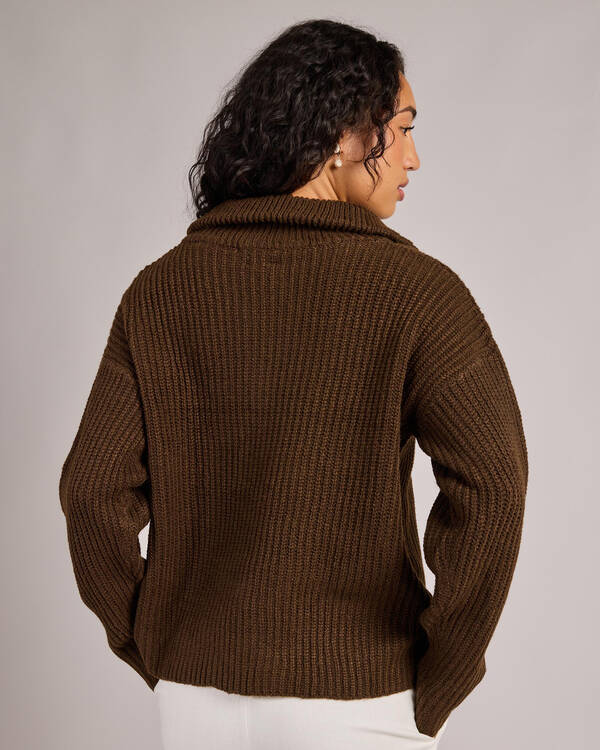 Pink Diamond Payton Half Zip Knit Jumper for Womens