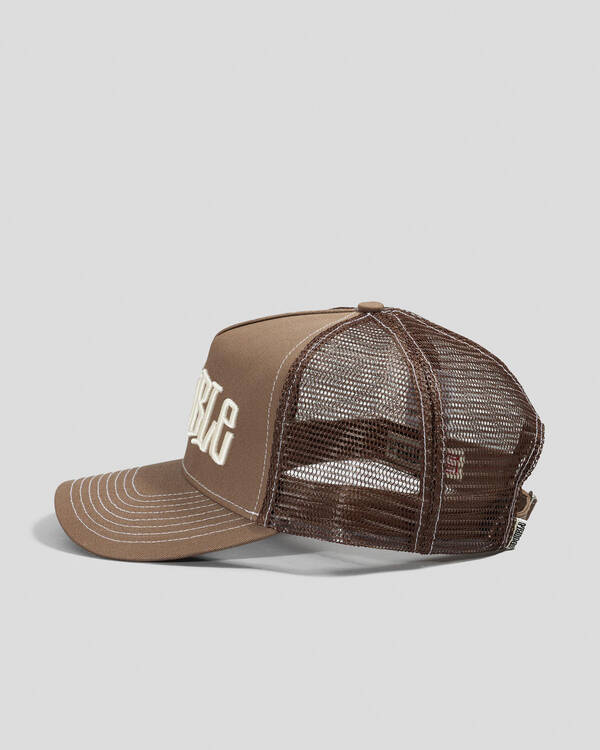 S-Double Mid-Block Curved Peak Trucker Cap for Mens