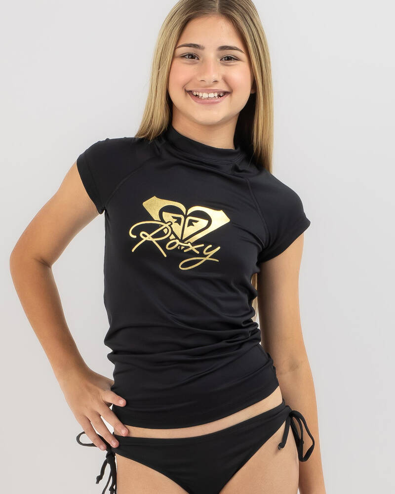Roxy Girls' Beach Vibing Cap Sleeve Rash Vest for Womens