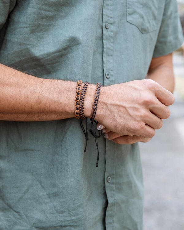 Classics 77 3 Plaited Cord Combo Bracelet Pack for Mens