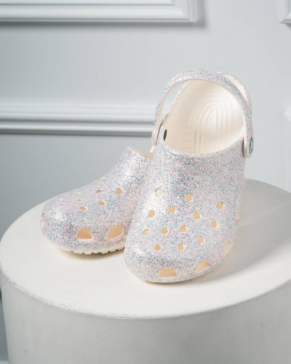 Crocs Kids' Classic Glitter Clogs for Unisex