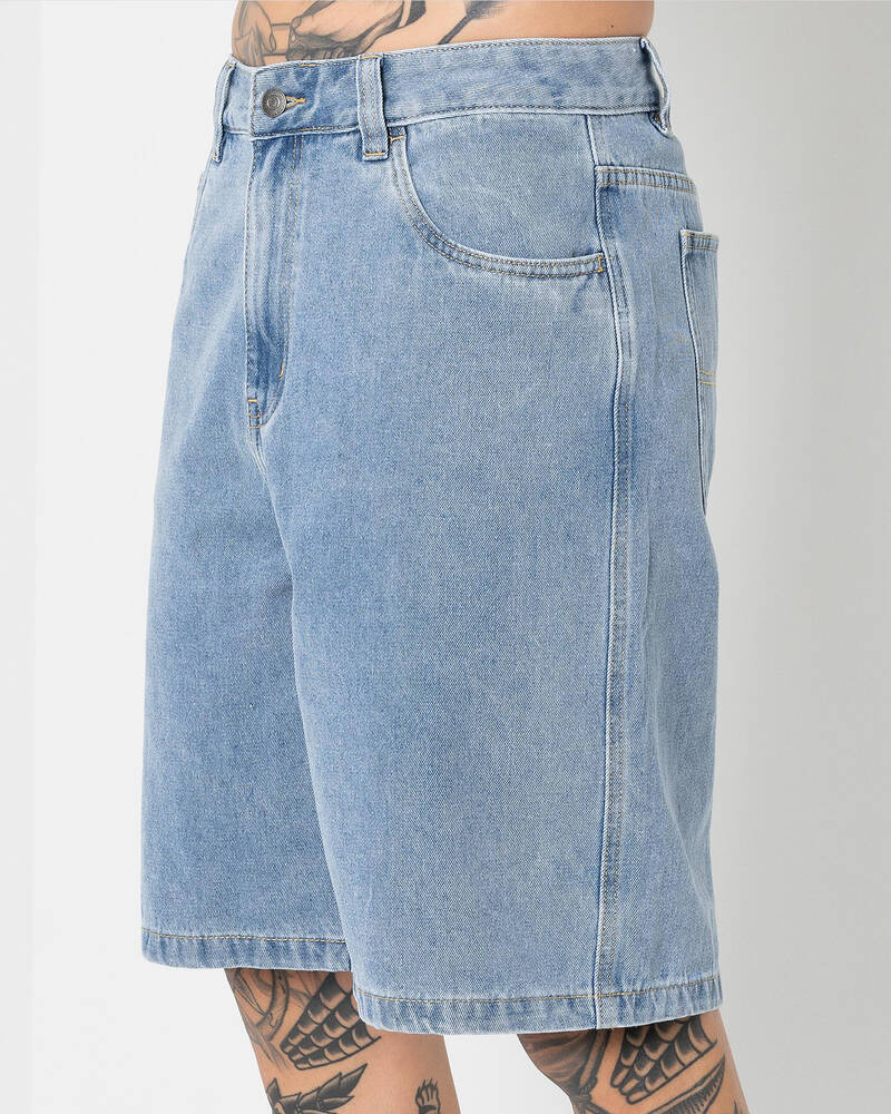 S-Double Print Denim Standard Shorts for Mens