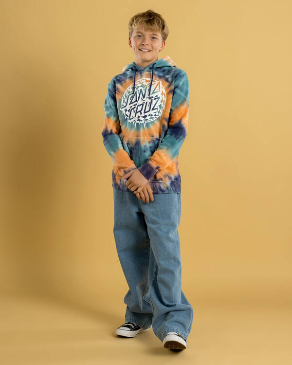 Santa Cruz Boys' Check Waste Dot Mono Front Hoodie for Mens