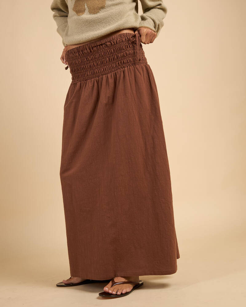 Rhythm Alana Tie Side Maxi Skirt for Womens