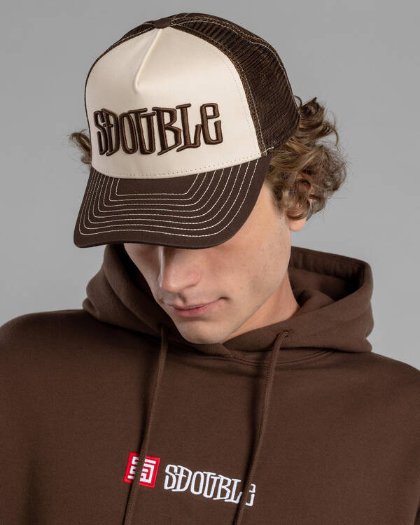 S-Double Mid-Block Curved Peak Trucker Cap for Mens
