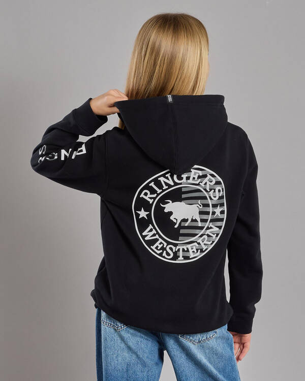 Ringers Western Girls' Jackaroo Flag Hoodie for Womens