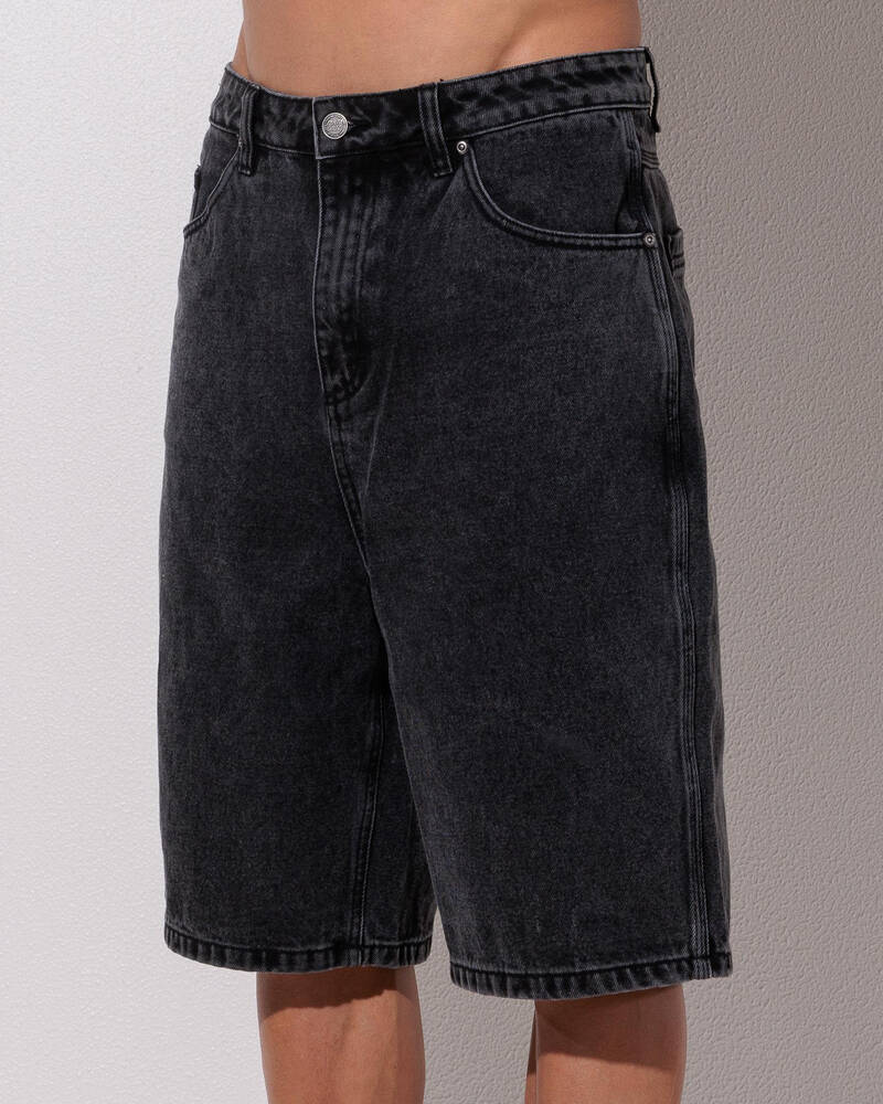 Santa Cruz Flaming Dice Dot Jean Shorts for Mens