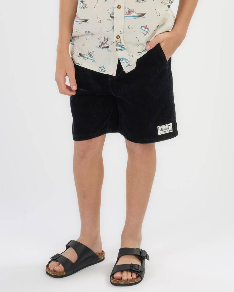 Skylark Boys' Cord Elastic Waist Shorts for Mens
