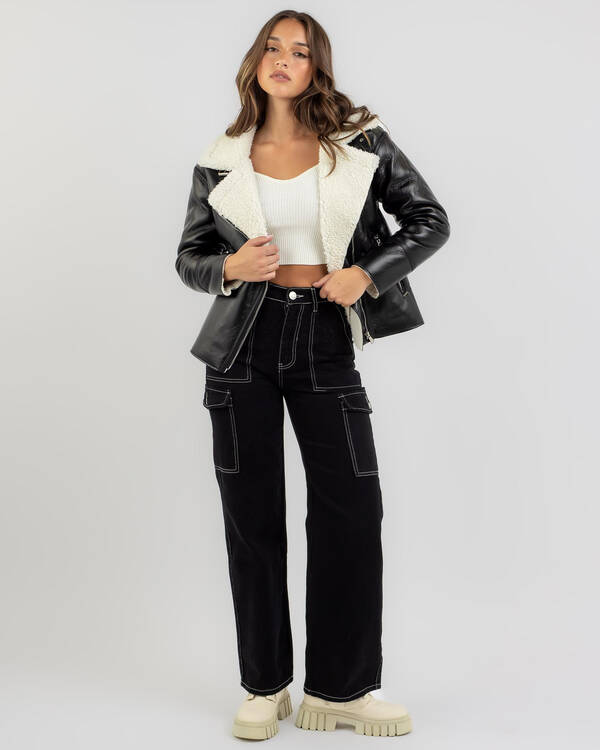 Ava And Ever Sonny Faux Leather Jacket for Womens