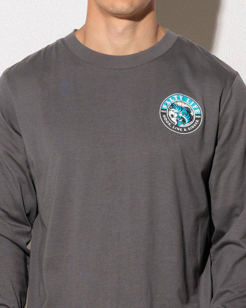 Salty Life Get Hooked Long Sleeve Surf T-Shirt for Mens
