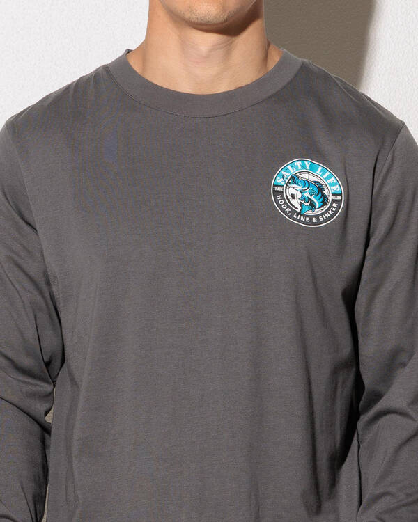 Salty Life Get Hooked Long Sleeve Surf T-Shirt for Mens