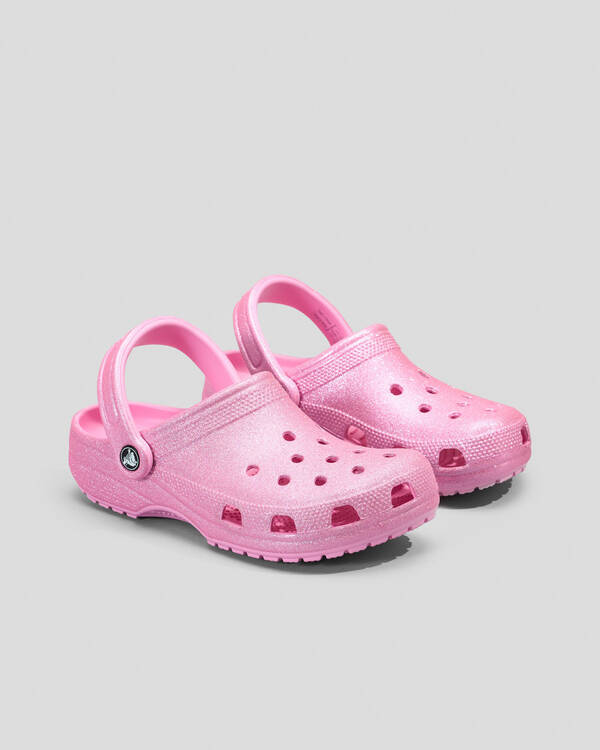 Crocs Kids' Classic Glitter Clogs for Unisex