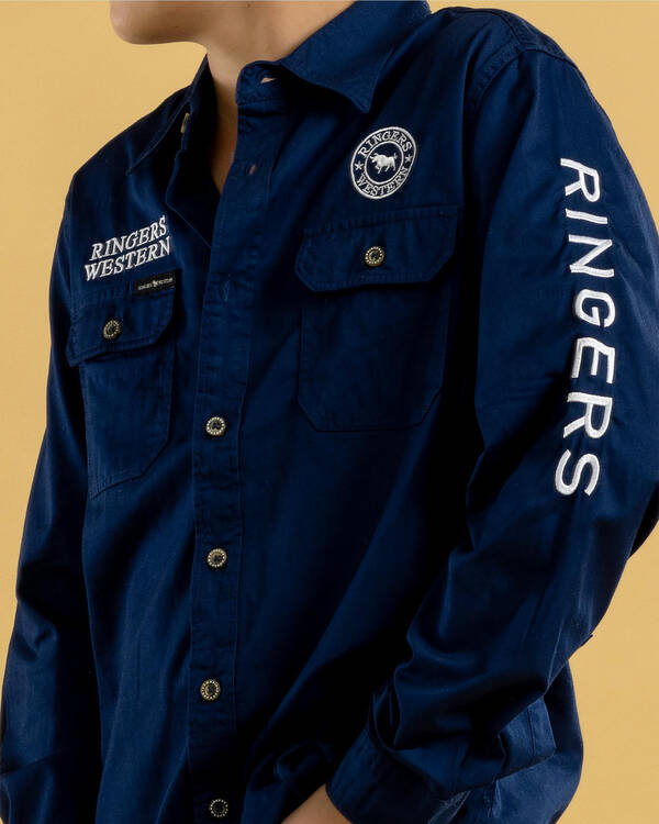 Ringers Western Boys' Jackaroo Full Button Work Long Sleeve Shirt for Mens