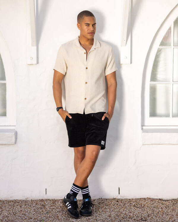 Skylark Cord Elastic Waist Shorts for Mens