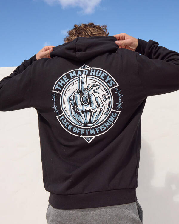 The Mad Hueys FK Off Fish On Hoodie for Mens