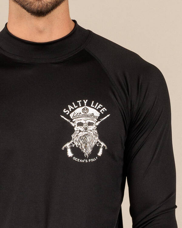 Salty Life Overboard Long Sleeve Rash Vest for Mens