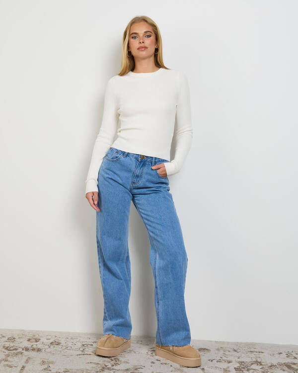 Ava And Ever Kourtney Long Sleeve Knit Top for Womens