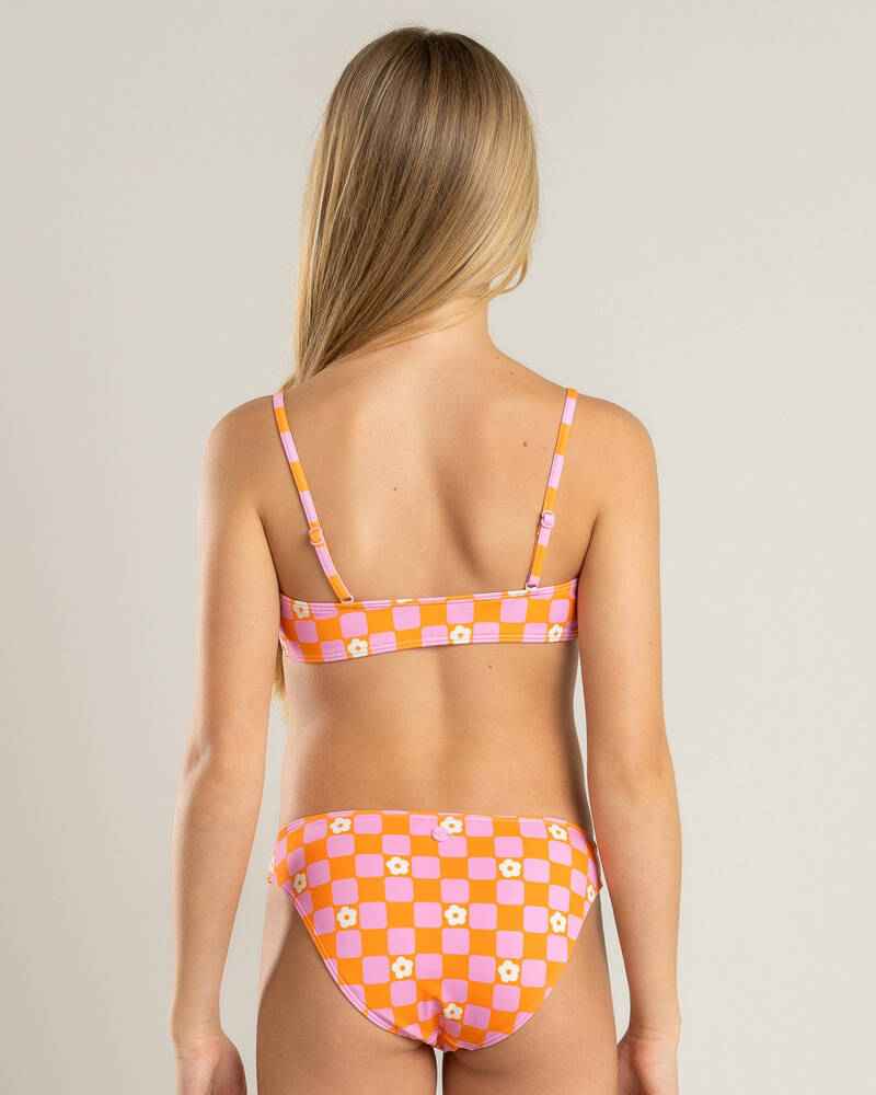 Roxy Girls' Flower Check triangle Bikini Set for Womens