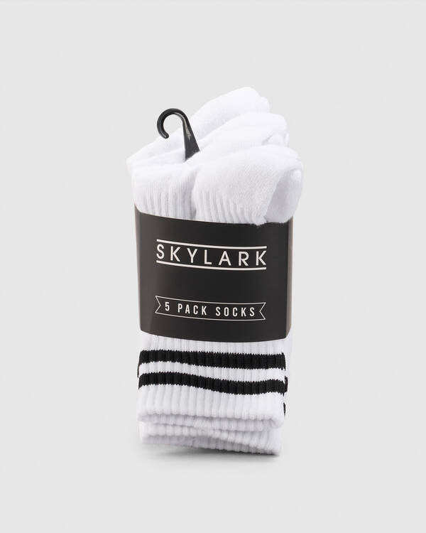 Skylark Boys' Chain Crew Socks 5 Pack for Mens