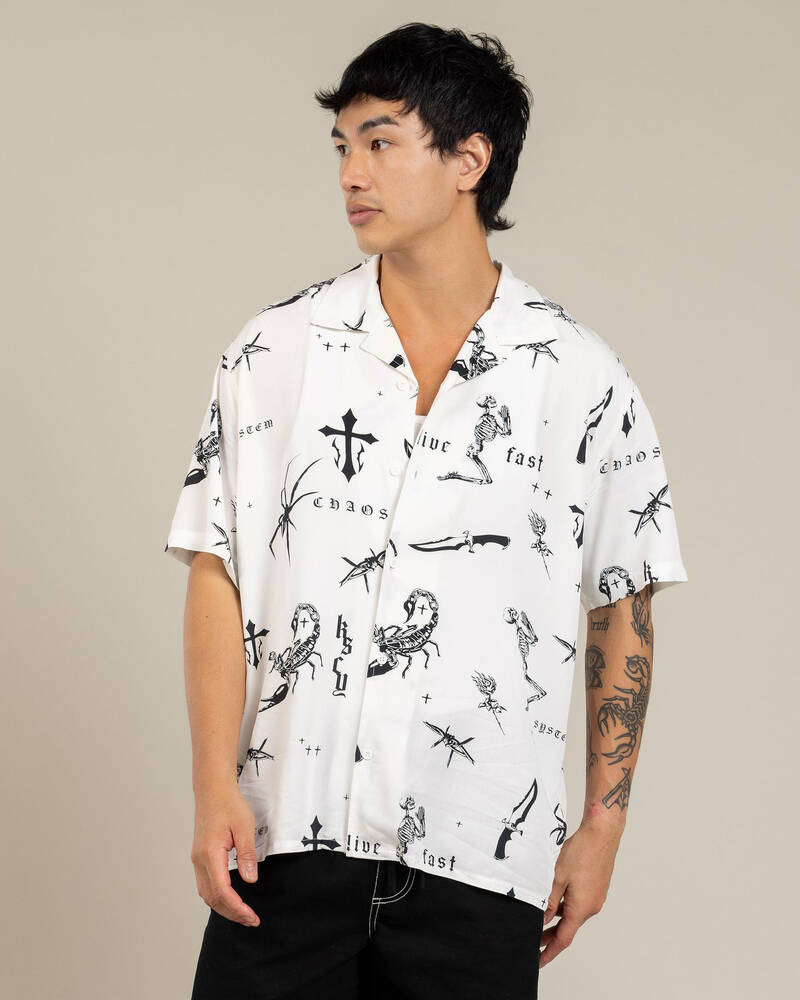 Kiss Chacey Scatter Resort Short Sleeve Shirt for Mens