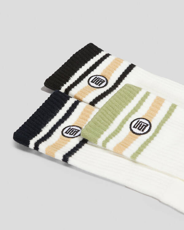 S-Double Stripe S-Dot Socks 3 Pack for Mens