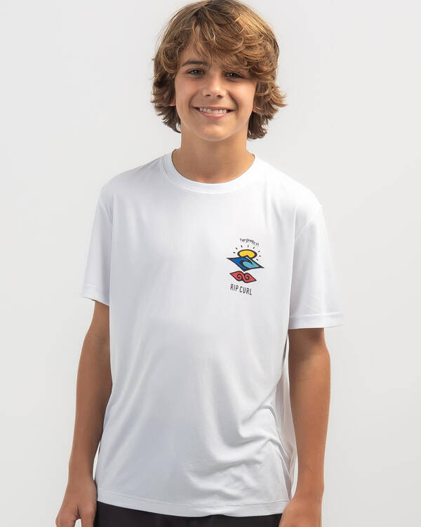 Rip Curl Boys' Icons Surflite Short Sleeve Rash Vest for Mens