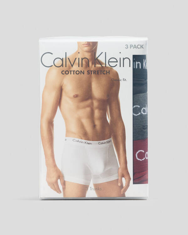 Calvin Klein Cotton Stretch Trunks 3 Pack for Mens
