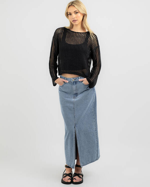 Ava And Ever Alexa Crochet Long Sleeve Top for Womens