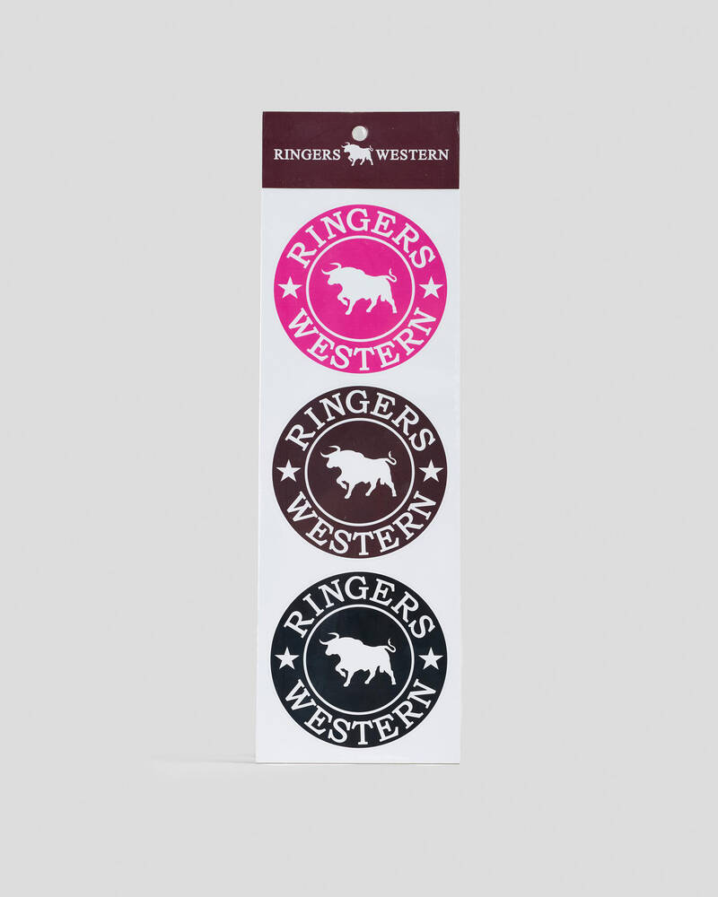 Ringers Western RW Small Round Stickers 3 Pack for Unisex