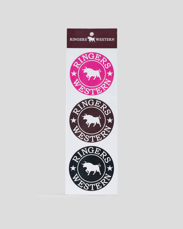 Ringers Western RW Small Round Stickers 3 Pack for Unisex
