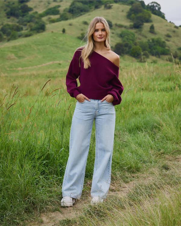 Ava And Ever Ophelia Off Shoulder Knit Jumper for Womens