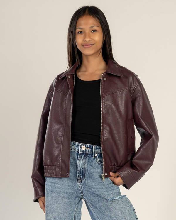 Girls' Rebel Faux Leather Jacket
