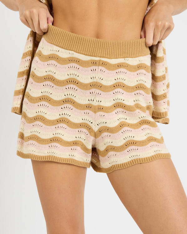 Rhythm Aries Stripe Knit Shorts for Womens