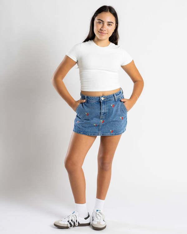 DESU Girls' Sunday Cherry Denim Skort for Womens