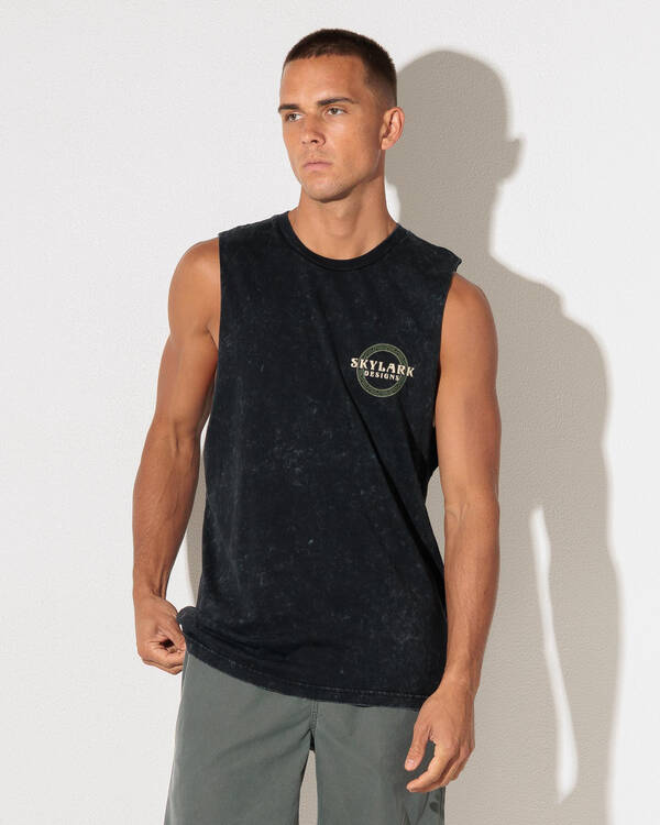 Skylark Striped Oni Muscle Tank for Mens
