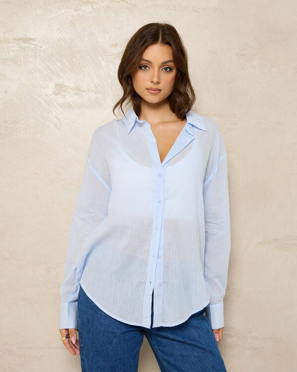 Mooloola Carlie Stripe Long Sleeve Shirt for Womens