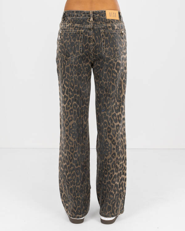 DESU Girls' Wild Cat Straight Leg Jeans for Womens