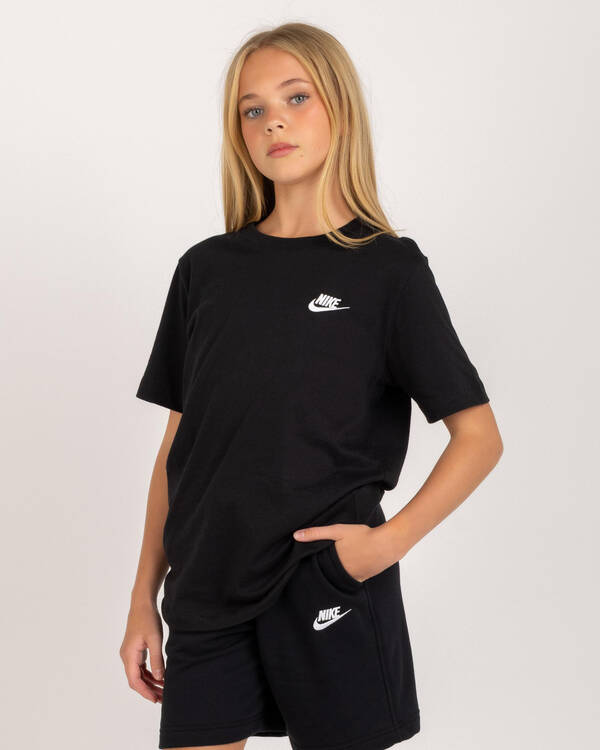 Nike Girls' Sportswear Embroidered Futura T-Shirt for Womens