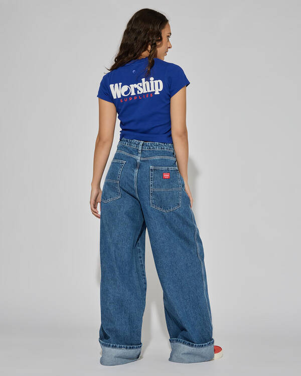 Worship Supplies Mammoth Turn Up Jeans for Womens