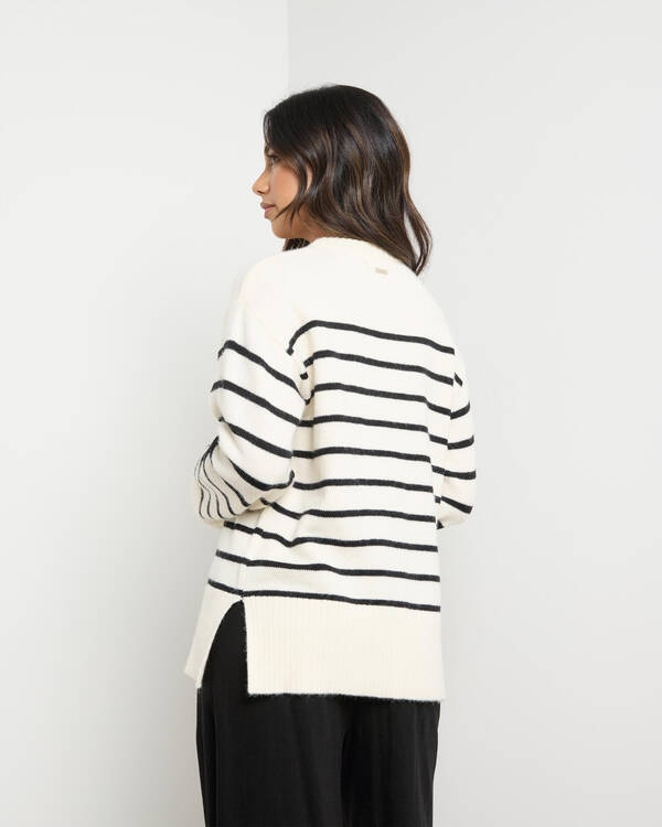 Mooloola Olivia Stripe Crew Neck Knit Jumper for Womens