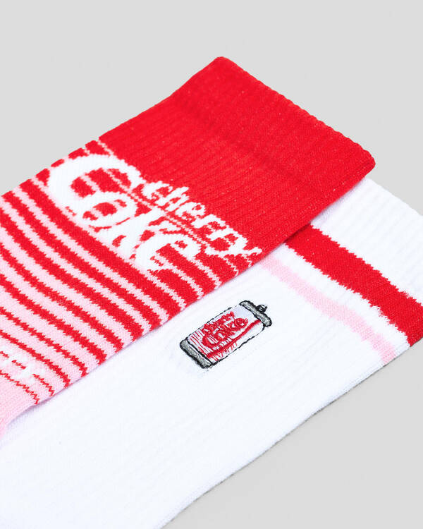 FOOT-IES Cherry Coke Micro Sneaker Socks 2 Pack for Mens